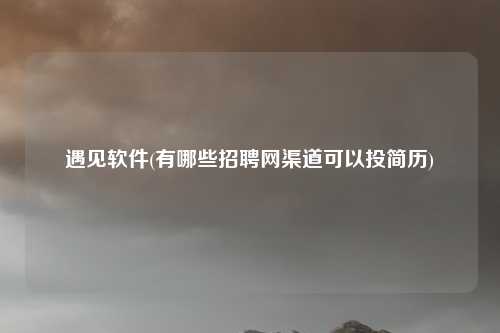 遇见软件(有哪些招聘网渠道可以投简历)