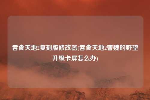 吞食天地2复刻版修改器(吞食天地2曹魏的野望升级卡屏怎么办)