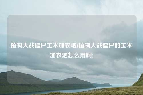 植物大战僵尸玉米加农炮(植物大战僵尸的玉米加农炮怎么用啊)