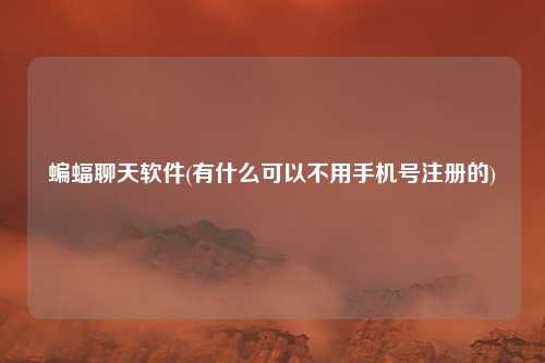 蝙蝠聊天软件(有什么可以不用手机号注册的)