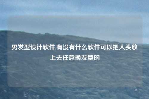 男发型设计软件,有没有什么软件可以把人头放上去任意换发型的