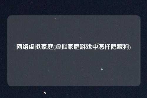 网络虚拟家庭(虚拟家庭游戏中怎样隐藏狗)