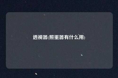 透视器(照蛋器有什么用)