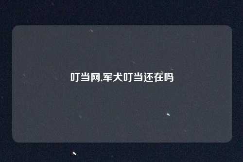 叮当网,军犬叮当还在吗