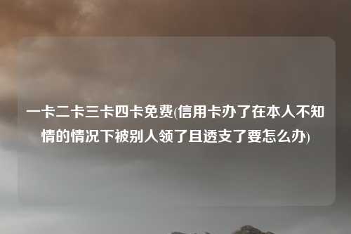 一卡二卡三卡四卡免费(信用卡办了在本人不知情的情况下被别人领了且透支了要怎么办)