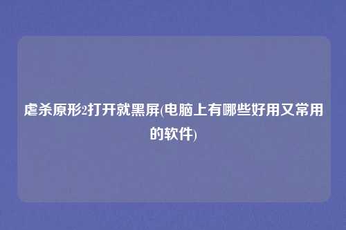 虐杀原形2打开就黑屏(电脑上有哪些好用又常用的软件)