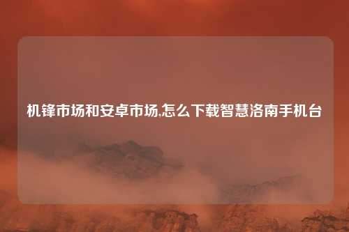 机锋市场和安卓市场,怎么下载智慧洛南手机台