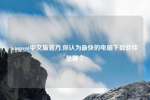 utorrent中文版官方,你认为最快的电脑下载软件是哪个