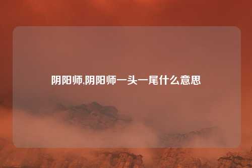 阴阳师,阴阳师一头一尾什么意思