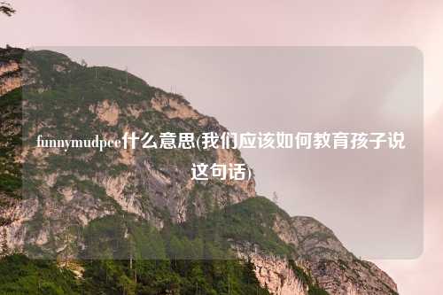 funnymudpee什么意思(我们应该如何教育孩子说这句话)