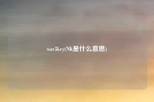 war3key(NK是什么意思)