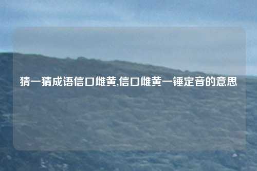 猜一猜成语信口雌黄,信口雌黄一锤定音的意思