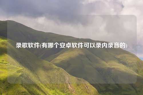 录歌软件(有哪个安卓软件可以录内录音的)