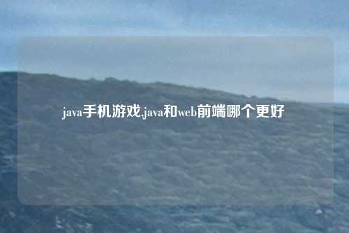 java手机游戏,java和web前端哪个更好