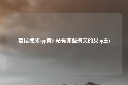 荔枝视频app黄(b站有哪些搞笑的女up主)
