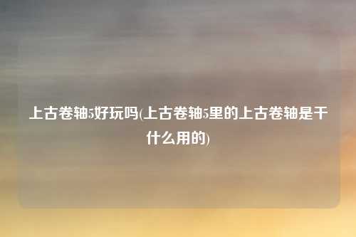 上古卷轴5好玩吗(上古卷轴5里的上古卷轴是干什么用的)