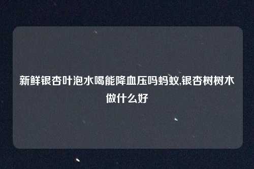 新鲜银杏叶泡水喝能降血压吗蚂蚁,银杏树树木做什么好