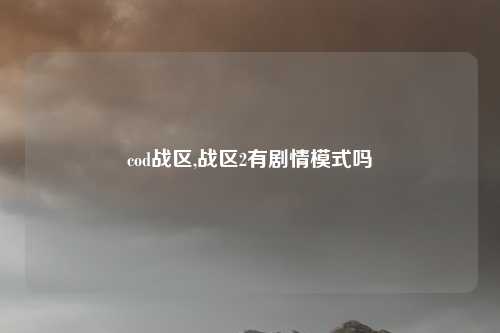 cod战区,战区2有剧情模式吗