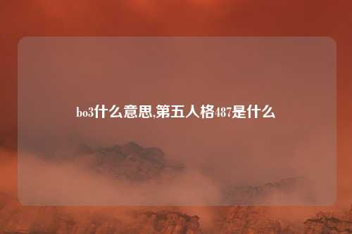 bo3什么意思,第五人格487是什么