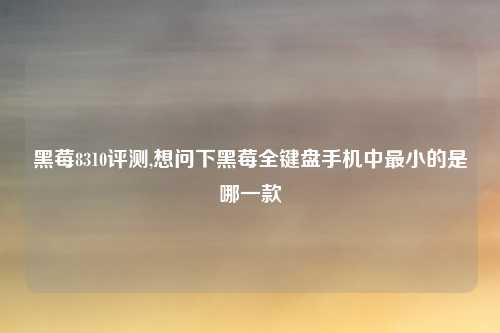黑莓8310评测,想问下黑莓全键盘手机中最小的是哪一款