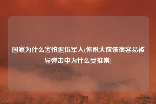 国家为什么害怕退伍军人(体积大应该很容易被导弹击中为什么受推崇)