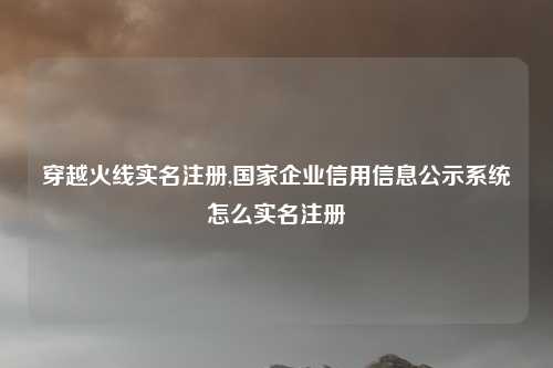 穿越火线实名注册,国家企业信用信息公示系统怎么实名注册
