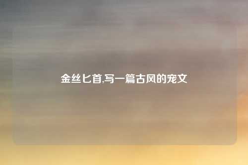 金丝匕首,写一篇古风的宠文