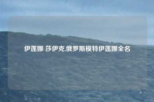 伊莲娜 莎伊克,俄罗斯模特伊莲娜全名