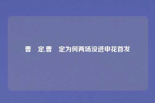 曹赟定,曹赟定为何两场没进申花首发