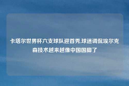 卡塔尔世界杯六支球队迎首秀,球迷调侃埃尔克森技术越来越像中国国脚了