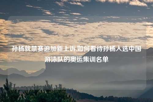 孙杨就禁赛追加新上诉,如何看待孙杨入选中国游泳队的奥运集训名单