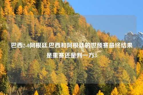 巴西2-0阿根廷,巴西和阿根廷的世预赛最终结果是重赛还是判一方3