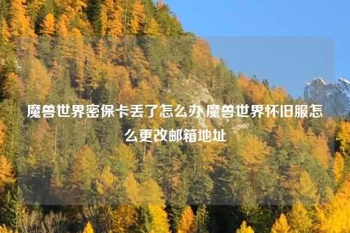 魔兽世界密保卡丢了怎么办,魔兽世界怀旧服怎么更改邮箱地址