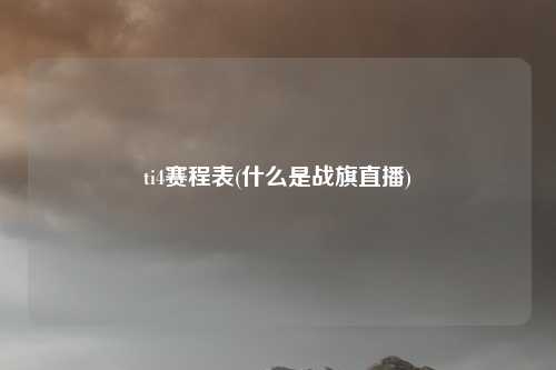 ti4赛程表(什么是战旗直播)