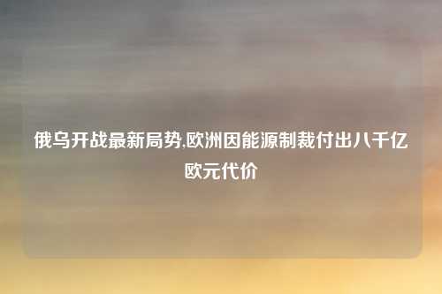俄乌开战最新局势,欧洲因能源制裁付出八千亿欧元代价