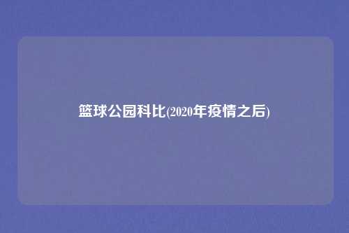 篮球公园科比(2020年疫情之后)