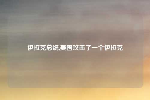 伊拉克总统,美国攻击了一个伊拉克