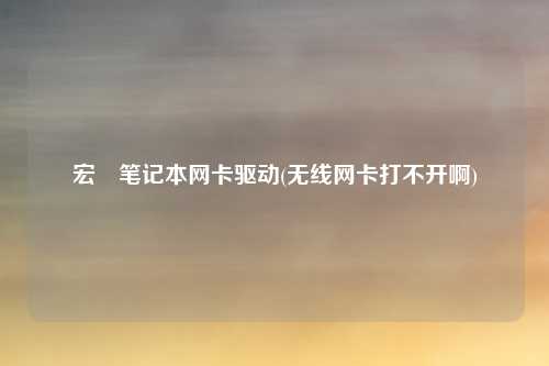 宏碁笔记本网卡驱动(无线网卡打不开啊)