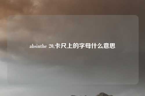 absinthe 20,卡尺上的字母什么意思