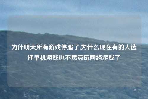 为什明天所有游戏停服了,为什么现在有的人选择单机游戏也不愿意玩网络游戏了