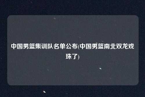 中国男篮集训队名单公布(中国男篮南北双龙戏珠了)