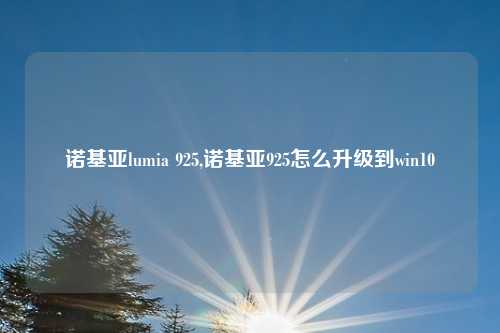 诺基亚lumia 925,诺基亚925怎么升级到win10