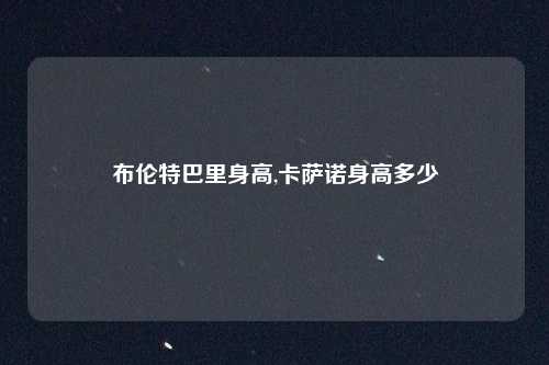 布伦特巴里身高,卡萨诺身高多少