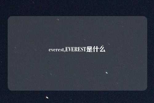 everest,EVEREST是什么