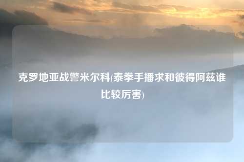 克罗地亚战警米尔科(泰拳手播求和彼得阿兹谁比较厉害)