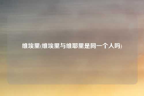 维埃里(维埃里与维耶里是同一个人吗)