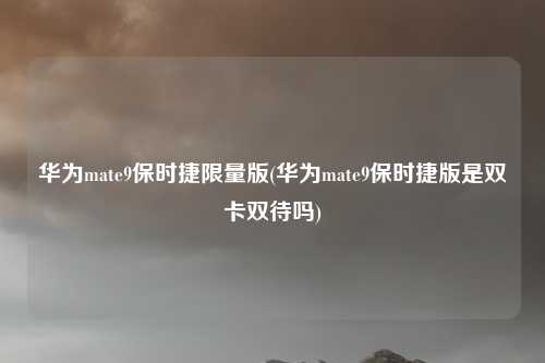 华为mate9保时捷限量版(华为mate9保时捷版是双卡双待吗)