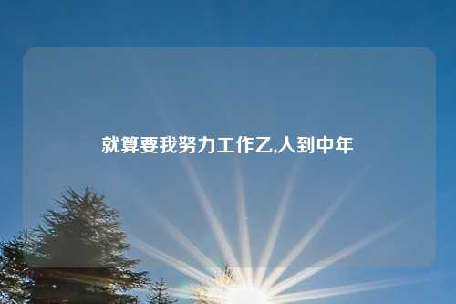 就算要我努力工作乙,人到中年