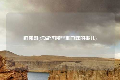 蹦床哥(你做过哪些重口味的事儿)