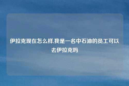 伊拉克现在怎么样,我是一名中石油的员工可以去伊拉克吗